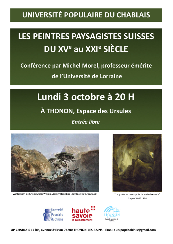 Université Populaire du Chablais - Conférence Michel Morel