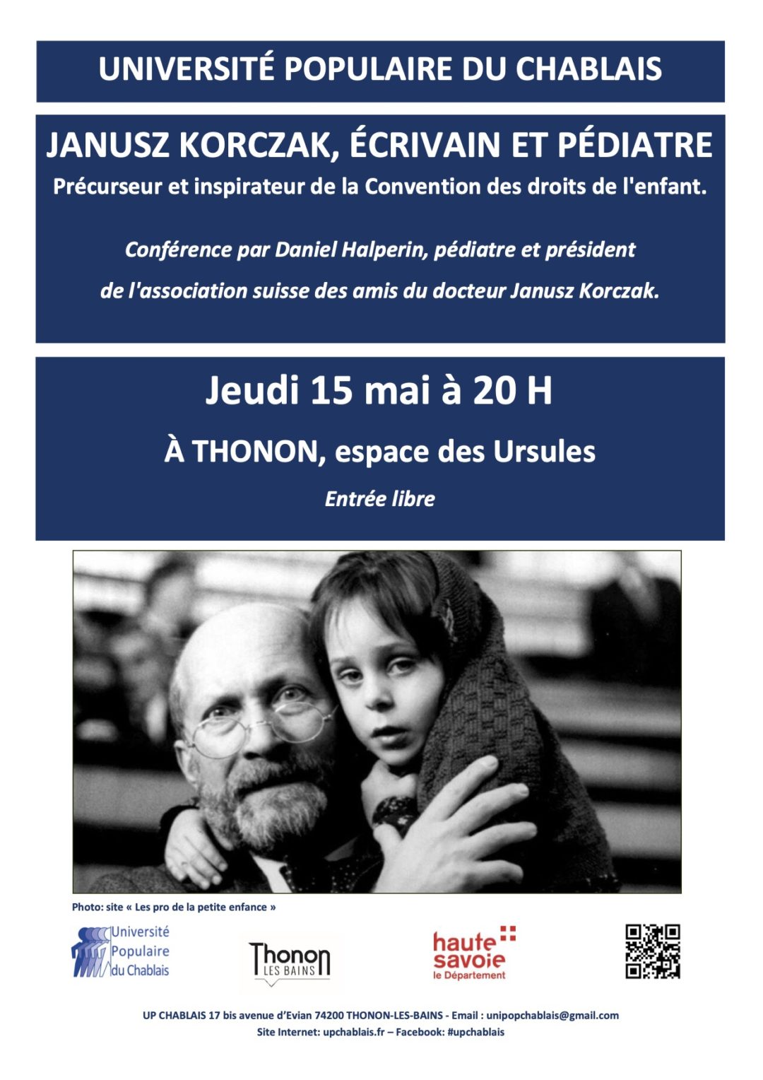 Université Populaire du Chablais - Daniel Halperin - Janusz Korczak