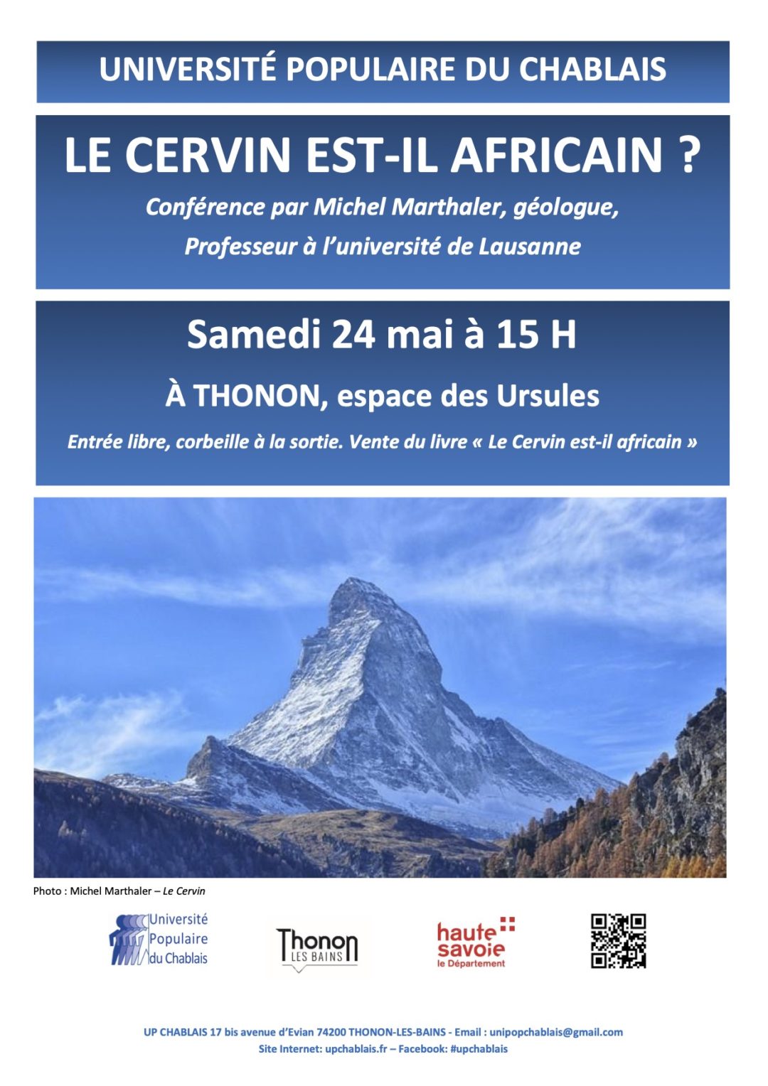 Université Populaire du Chablais - Michel Marthaler