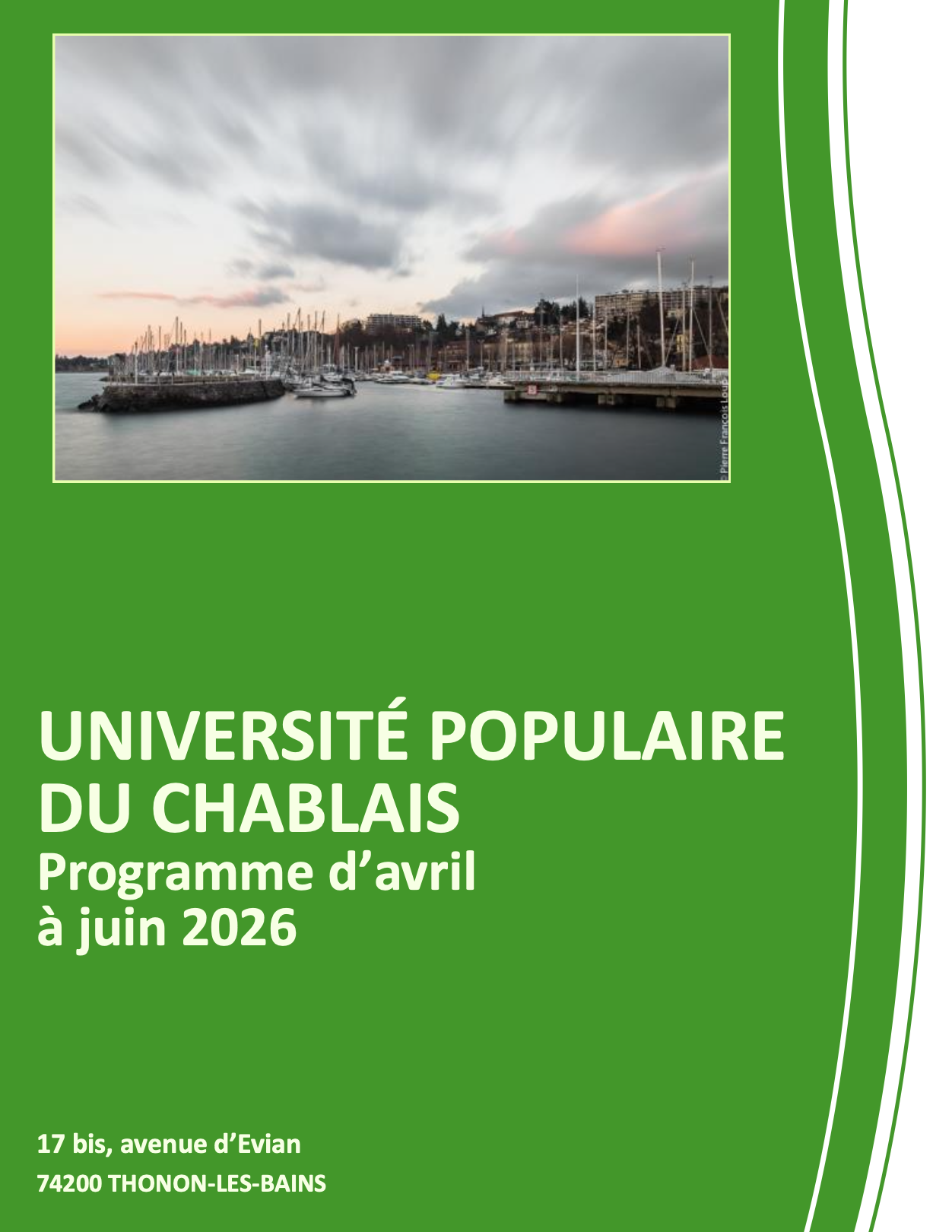 Université Populaire du Chablais - Programme T2 2026